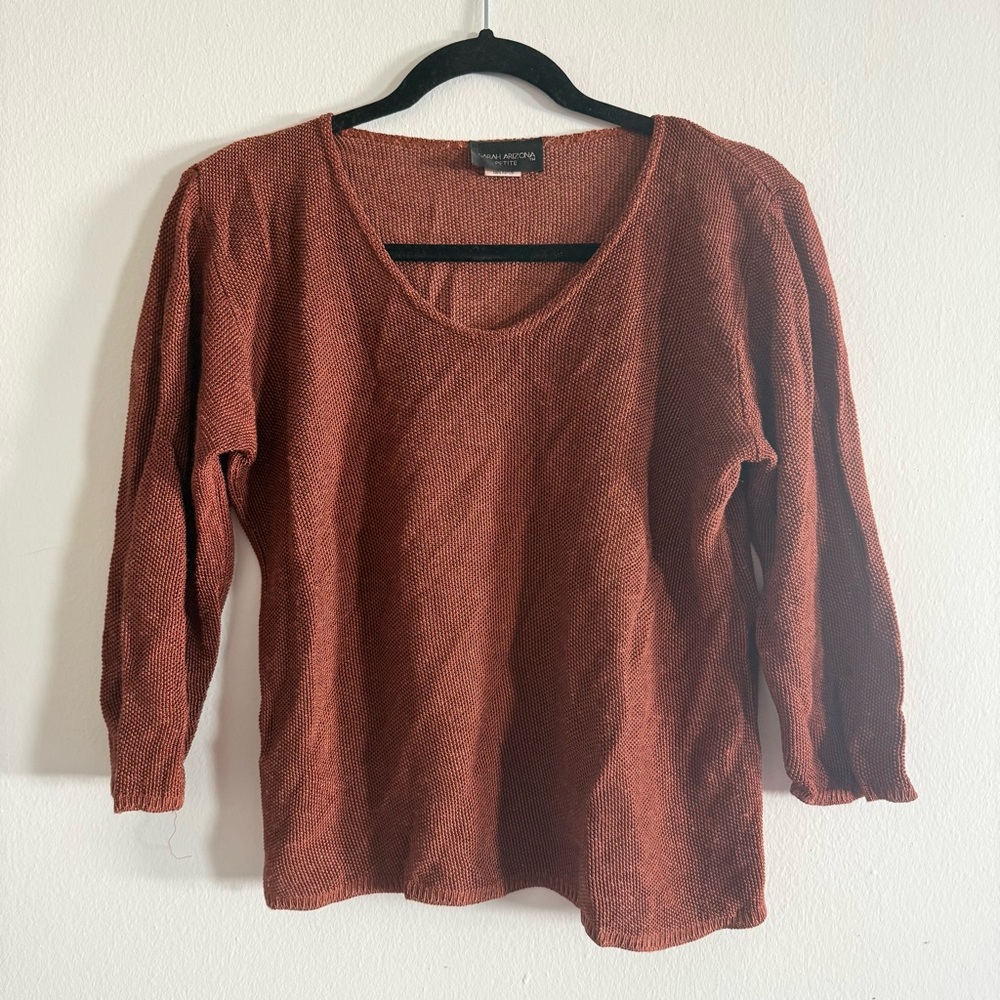 Rust Color Thick Knit Sweater